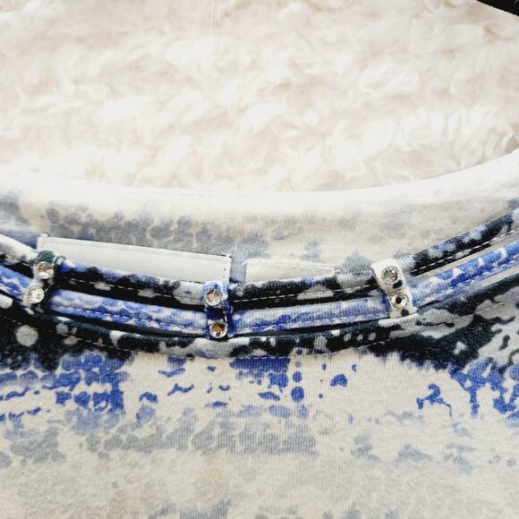 T-Shirt Size XL Blue Jewels Vacation Office Minimalist Resort Soft Girl Whimsy - Picture 7 of 16